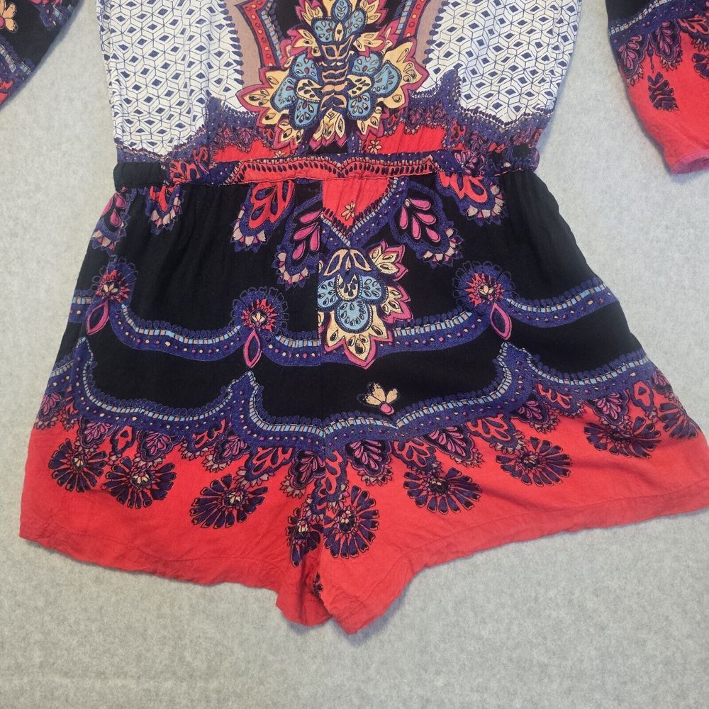 Angie Red and Black Patterned Romper - Picture 14 of 16
